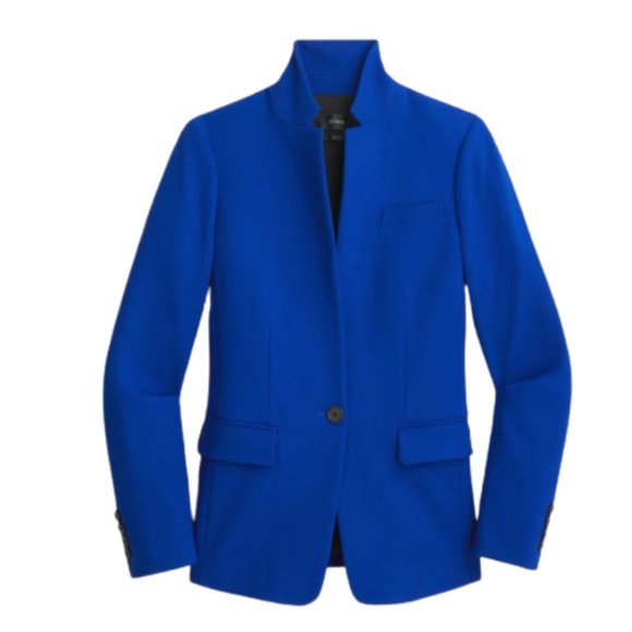 JCrew Regent Blazer Jacket Womens 14 Royal Blue Four Season Stretch - Picture 12 of 12